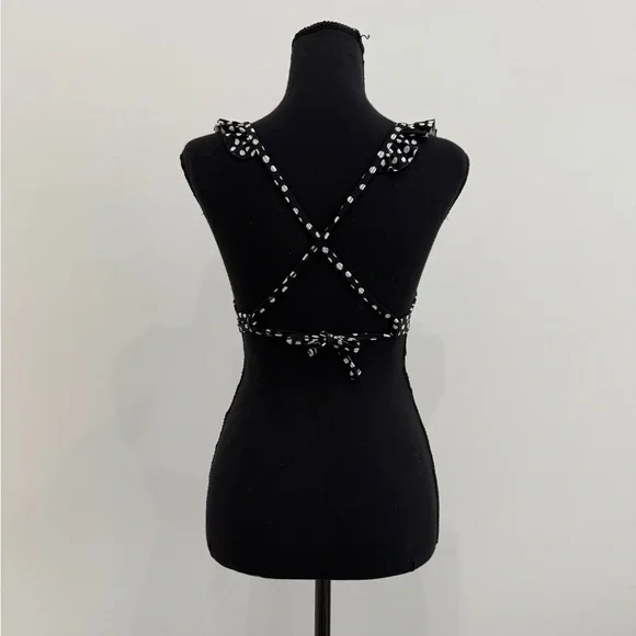 California Waves Black and White Polka Dot Bikini Top - Picture 2 of 7